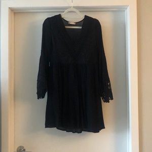 Black bell sleeve dress